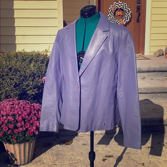 Black Rivet Jackets & Blazers - Lavender leather blazer XL